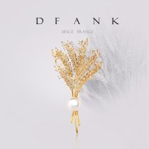 Dank wheat ear brooch female high-grade corsage small fragrant wind Joker temperament luxury suit pin accessories ins