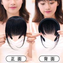 Real hair hair band bangs one-piece braids Hair band sideburns broken bangs wig women cover white hair naturally