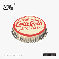 Art sticker retro bottle cap laptop creative sticker tablet ipad sticker waterproof gray glue without glue