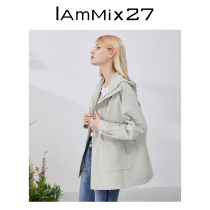 IAmMIX27 Spring Lianhood Hood Maid Short small sub loose Leisure Inn Wind Brief about 100 hitch jacket woman