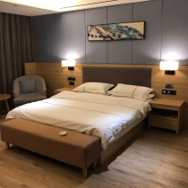 Economy Type Hotel Furniture Combination Suit Furniture Bed Hotel Guest Room Rental House Single Apartment Double Peoples Bed