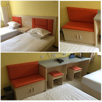 Hotel Guesthouse Staff Dormitory Rooms punctuate with full set of bed frame furniture one-piece computer luggage cupboard