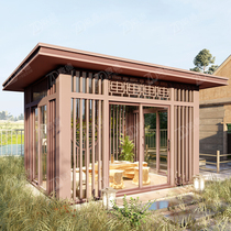 Thermal insulation New Chinese aluminum alloy Yangguang house seal terrace Balcony Villa Glass House Outdoor Garden Cool Kiosk Customize