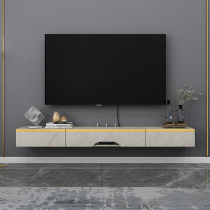 Light luxury wall-mounted rock board TV cabinet ultra-thin hanging wall type one-panel shelf TV wall decoration hanging cabinet