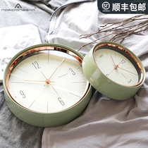 Nordic light luxury time clock clock living room personality creative modern simple home decoration wall silent non-hole