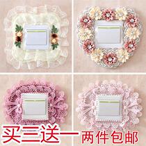 Full 2 Switch sets Sub-switch Patch Cloth Art Lace Switch Protective Sleeve Switchboard Socket Decoration