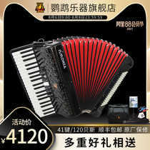Parrot brand YW-827 accordion 41 keys 120 bass adult exam beginner playing beginner instrument