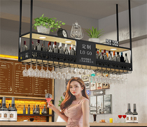 Bar hanger Goblet upside down rack Wine glass rack Wrought iron hanging wine rack Restaurant hanging cabinet Bar hanging cabinet