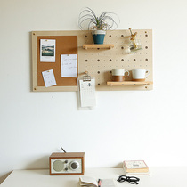 Cave board wooden solid wood art Cork photo wall message board wall Nordic INS storage wall shelf