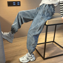 Girl Pants Spring Autumn Outside Wearing Loose Jeans 2022 New Spring Dress Korean Version CUHK Kids Spring Casual Long Pants