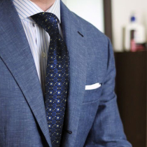 Milo Jia Zhuang brocade silkworm silk tie male dark blue dress shirt Joker ethnic style business gift box