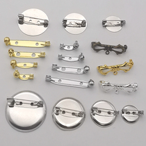 Metal safety pin Copper rotating lock brooch Badge corsage perforated disc bottom bracket Handmade jewelry accessories