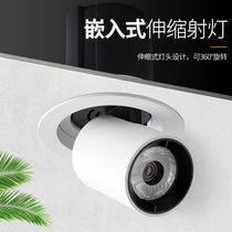 Stretchable retractable spot light led rotating embedded adjustable angle commercial shop background wall entrance cob weevil lamp