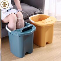 Foot soaking bucket high depth bucket foot washing basin knee calf insulation plastic massage plus thick household health care bucket foot bath bucket