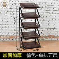 Supermarket shelf display stand single-sided wall wooden bulk cabinet multifunctional combined with cushion storage fruit cabinet