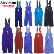 Ancient vintage Japanese outdoor mountaineering men's and women's suspenders ski pants winter snow single and double board waterproof QK17