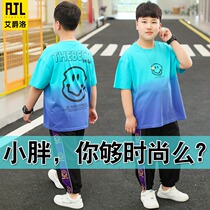 Fat Boy Clothing Boy Summer Clothing Plus Fat Increase Short Sleeve Suit Summer 2022 CUHK Boy boys sport Two sets