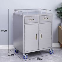 Cabinet stainless steel mobile cart multi-function beauty salon car stainless steel car beauty cabinet thickness cart