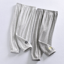 Children Pure Cotton Anti-mosquito Pants Mesh Summer Long Pants Boy Thin style Home Pants Boy Air Conditioning Pants Baby Loose Sleeping Pants
