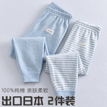 Childrens autumn pants All cotton day series 2 pieces Men and women Pants Bottom Pants Pure Cotton Warm Long Pants Baby Cotton Wool Trousers