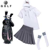 Childrens golf suit suit girls two-piece set of quick-drying breathable stretch top anti-slip pleated skirt