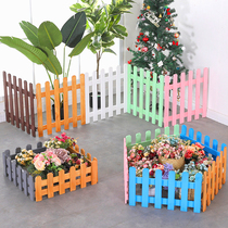 Anti-corrosion wood fence indoor Christmas tree fence outdoor solid wood guardrail courtyard white wood outdoor fence decoration