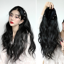Detachable hairband wig female Net Red U-shaped wool roll big wave natural long curly hair natural no trace wig cover