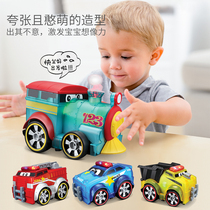Italian childrens toy car boy sound light truck fire police car baby puzzle cartoon train