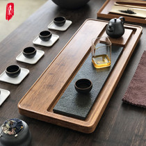 LO GULEYA Ujin stone tea tray drain utive tea furniture suit heavy bamboo tea table solid wood home tea sea