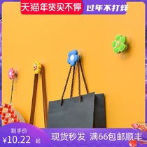Children's room hole-free nail-free hook strongly paste children's anti-collision clothes hook toilet hook rear single hook