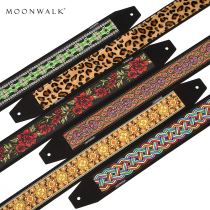 MOONWALK electric guitar strap retro style national style BAO WEN wooden guitar box piano bass strap