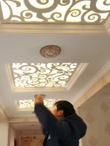Carved PVC hollow carved board Hollow hollow board Aisle ceiling living room flower board Partition lattice solid wood