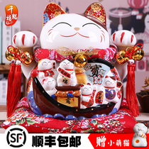 Millennium cat extra wealth cat ornaments 14 inch wealth cat shop opening creative gift ceramic piggy bank