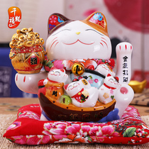 Lucky cat small ornaments Electric shaking hands automatic beckoning shop opening gifts Home living room ceramics Lucky cat