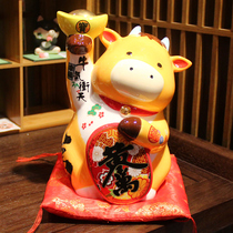 Year of the Ox ornaments home living room ceramic piggy bank bull Sky company group building practical creative gifts 2021