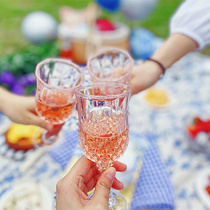 European carved champagne glass crystal glass pattern goblet creative home drinking cup set red wine cup