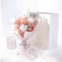 Gypsophila paniculata bouquet dried flowers portable window bag real flowers for male girlfriend Valentine's Day Christmas eternal flower gift