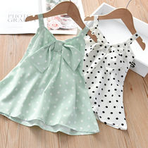 Girls summer dress new small and medium childrens suspender skirt summer foreign girl baby vest dress