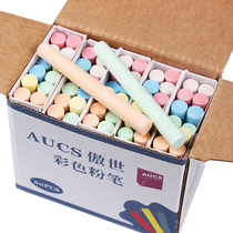 AUCS color chalk white chalk Childrens graffiti pen Green board blackboard pen Newspaper special chalk 60