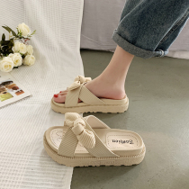 Net red cool slippers female fairy wind summer wear ins tide 2021 new fashion out of muffin thick-soled beach shoes