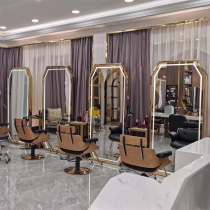 Barber shop mirror single double-sided mirror with LED lamp floor mirror full-length mirror hair salon mirror special mirror