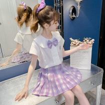 Childrens jk uniform girls summer clothes genuine primary school student suit skirt 2021 new summer short-sleeved little childrens clothes