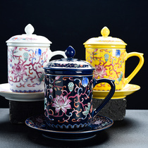 Ceramic kung fu tea set tea ceremony accessories household water cup tea cup enamel tea water separation tea maker mug
