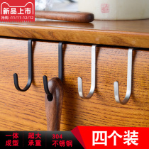 Kitchen cabinet door rear adhesive hook wardrobe door back hanging cabinet door desk non-perforated metal dormitory rack hook clip