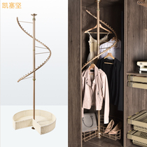 Wardrobe 360-degree rotating hanger cloakroom corner hanging clothes pole multifunctional rack corner trouser rack clothing basket