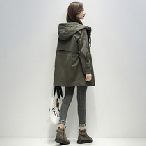 Trench coat women 2021 Autumn New Korean version of loose fashion atmosphere popular thin temperament Joker long coat