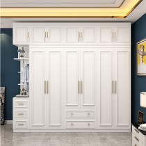 Light luxury wardrobe modern simple economical household bedroom small white four or five doors overall storage large cabinet