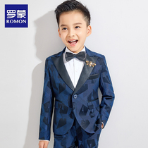 Romon boy suit suit handsome casual jacket spring and autumn British boy piano performance dress three-piece set