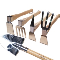 Stainless steel dual-purpose small hoe loosening soil rake pickaxe gardening flower planting vegetables weeding digging shovel farming household tools