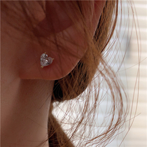 Shiny little love 925 silver inlaid zirconium diamond summer gas earrings